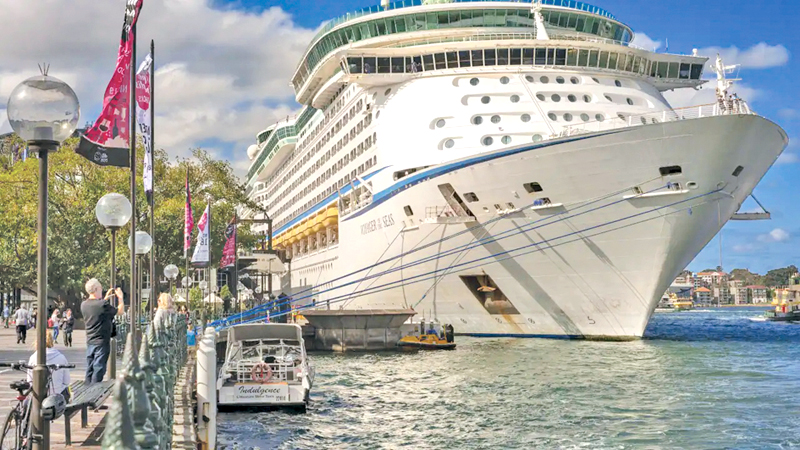 Voyager of the Seas was one of the last cruise ships to dock at the Overseas Passenger Terminal in Sydney before their arrival was banned as a result of the pandemic.
