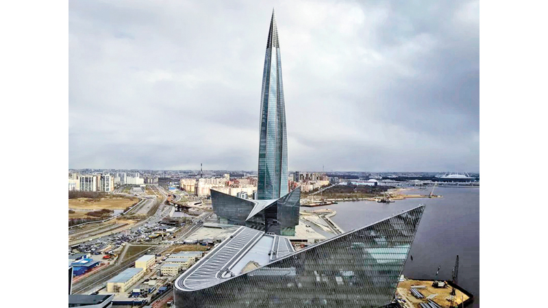 A view of the business tower Lakhta Centre, the Headquarters of Russian gas monopoly Gazprom in St. Petersburg, Russia.