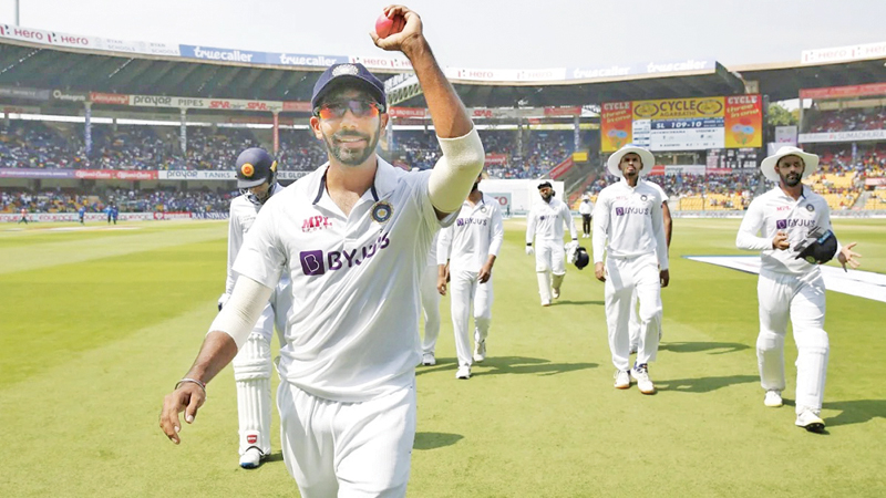 Jasprit Bumrah walks off the field after taking 5 for 24 from just ten overs