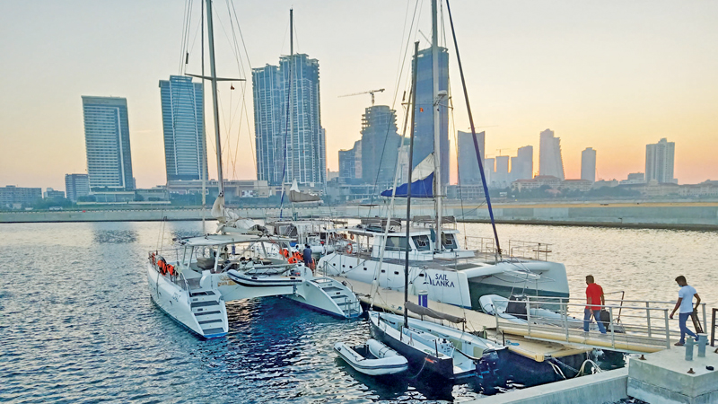 Sail Lanka ships anchored at the Yacht Marina