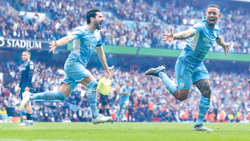Ilkay Gundogan scored twice as Manchester City - 2-0 down with 14 minutes left - came back to win     