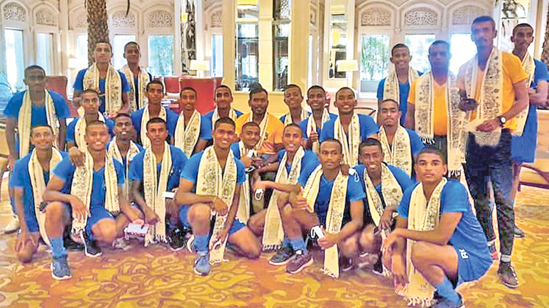 The Sri Lanka Under-17 Football Team with officials