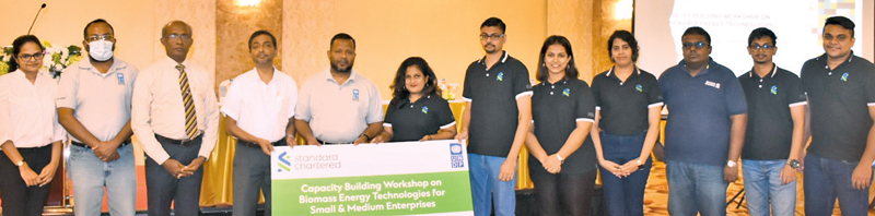 Officials of SLSEA, UNDP, and Standard Charted Bank at the workshop. Picture by Ashraff A. Samad.