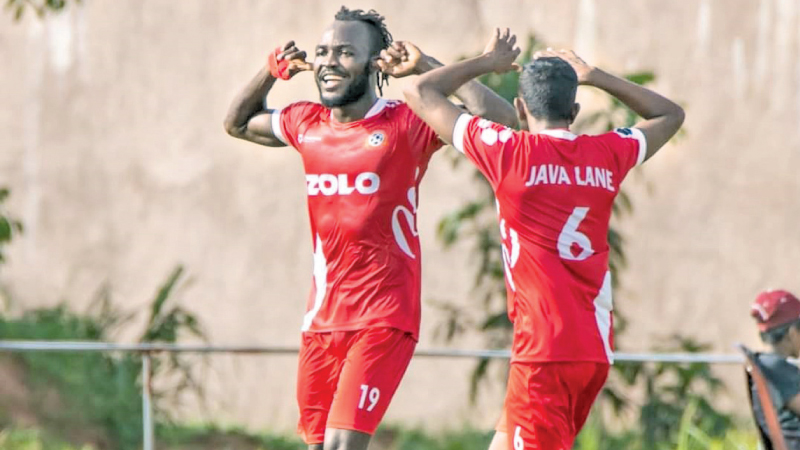 Oluwaseeun Olawale of Java Lane SC celebrates after scoring a goal
