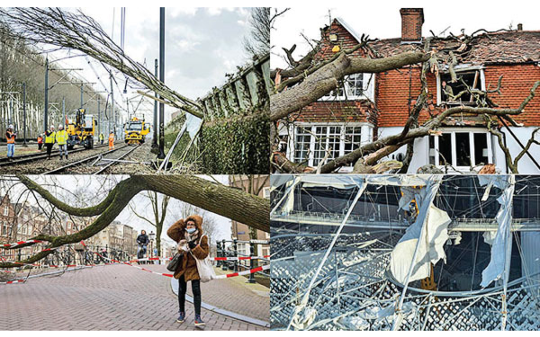 Storm Eunice caused trees to fall on many routes or damage to overhead wires in Eastern Europe.