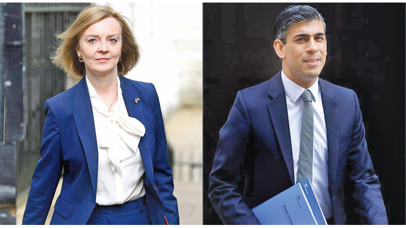 Britain’s Foreign Secretary Liz Truss (Left), and Britain’s former Chancellor of the Exchequer Rishi Sunak.