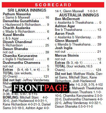 Aussies crush Lankans to clinch T20 series Aussies crush Lankans to clinch T20 series