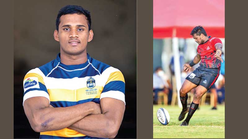 St.Peter’s rugby player Thenuka Nanayakkara in action.