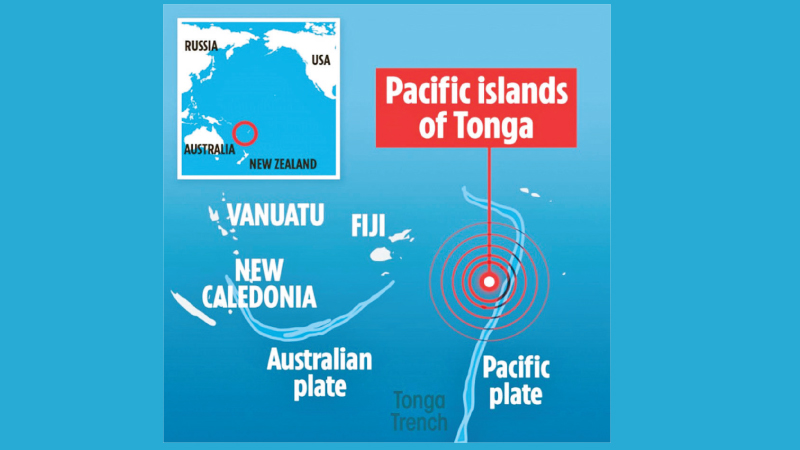 The effects of the Tongan blast were felt as far away as the United States.