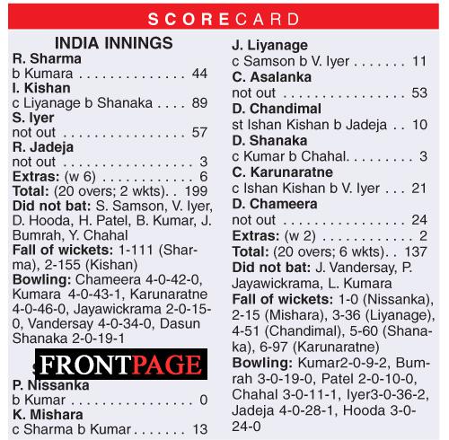 Ishan, Shreyas fifties set up 62-run win for India