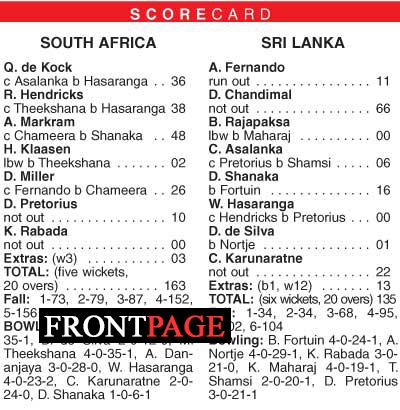 Chandimal heroics in vain as Sri Lanka lose first T20