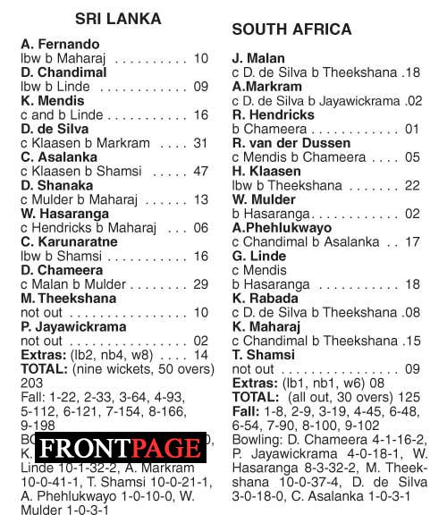 Sri Lanka cruise to ODI series victory over SA