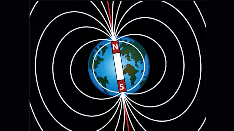 The Earth’s magnetic field is generated in the very hot molten core of the planet.