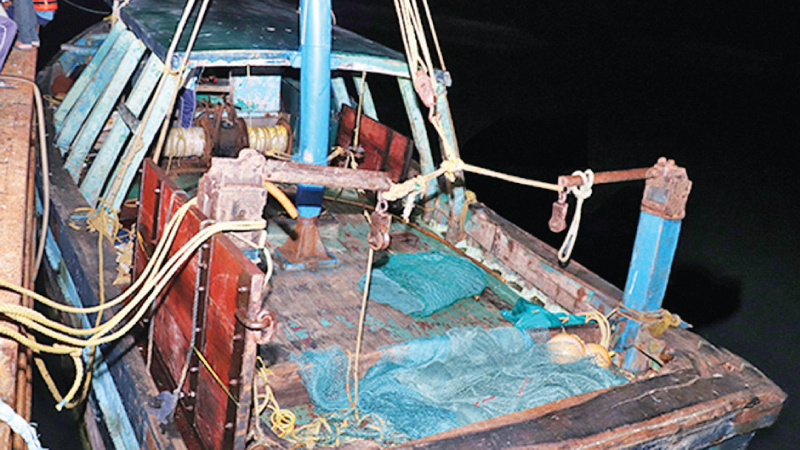 The Indian trawler which the Navy seized on March 30.