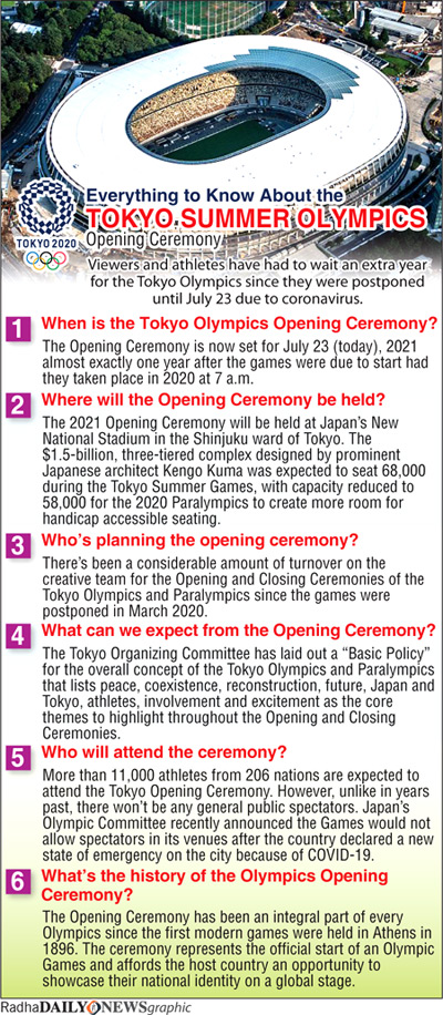 Tokyo set to deliver a superlative opening ceremony today Tokyo set to deliver a superlative opening ceremony today