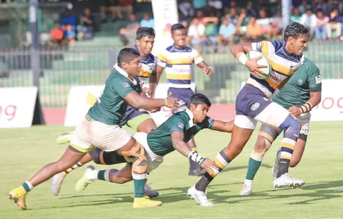 Action from the Isipathana College vs St. Peter’s College Dialog Schools Rugby Final At Sugathadasa Stadium.