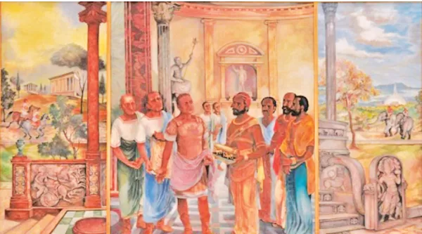 Emissaries of king Bhatikabhaya (1st Cent. AC) to Rome.