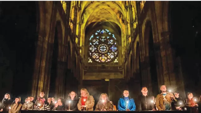 Back in Europe, Easter services were held at Prague Castle to commemorate the life of Jesus Christ. 