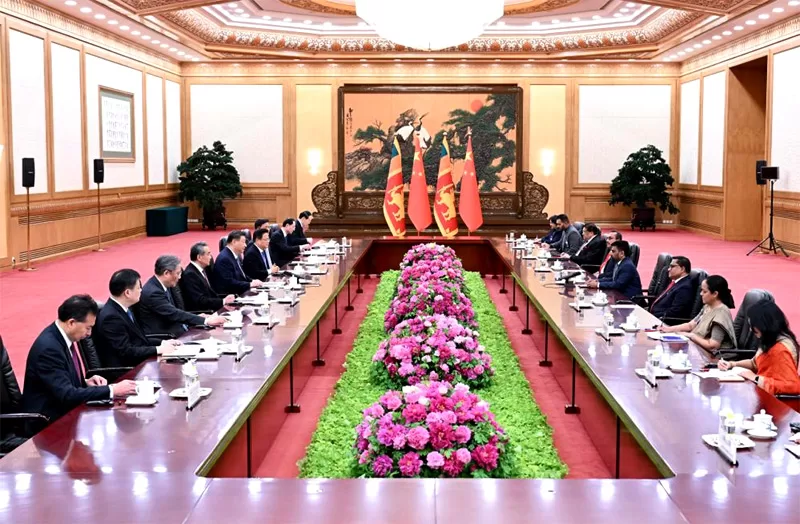 President Xi Jinping holds talks with Sri Lankan President Anura Kumara Dissanayake, who is on a state visit to China, at the Great Hall of the People in Beijing, Jan 15, 2025. [Photo/Xinhua]
