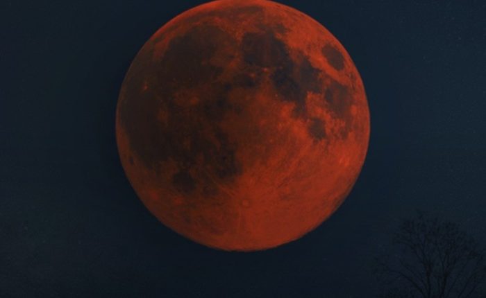 Blood moon eclipse