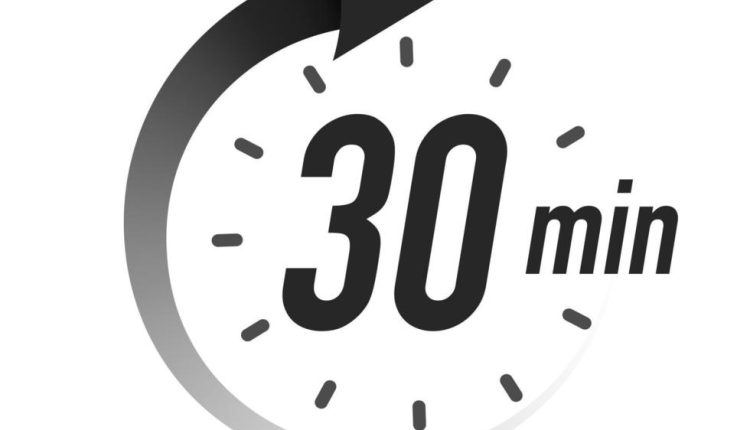 30 timer minutes symbol black style vector