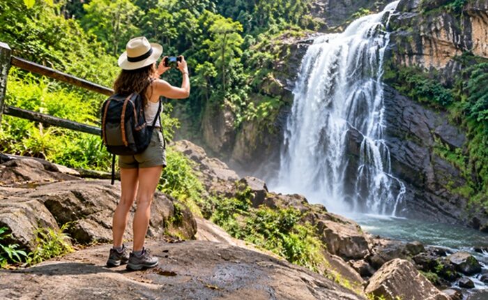 Tourist waterfall